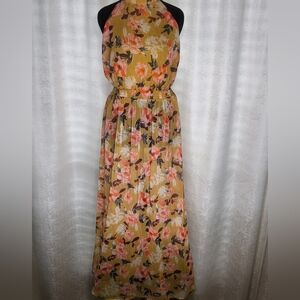 Avara Women's floral halter-neck maxi dress Size Medium